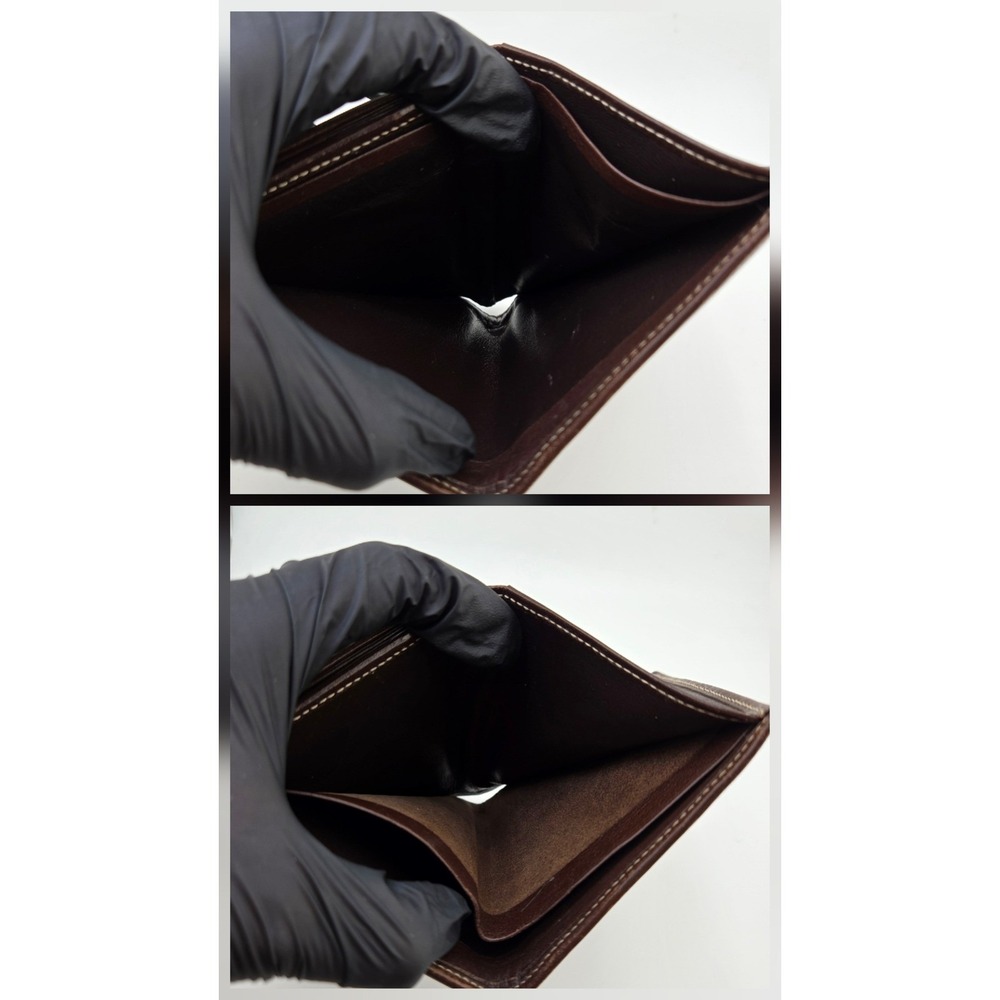 Loewe Bifold Wallet Suede Leather Tan Brown Anagram Logo Made in Spain - Picture 6 of 10
